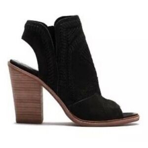 Vince Camuto Women Karinta Ankle Leather Heels Open peep Toe Boots shoes sz 9.5M